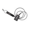 This image provides a top - down perspective of the black Vessel ankle leash. It clearly shows the coiled design and the small tag at the end of the leash. The brand name "VESSEL" is visible on the strap.