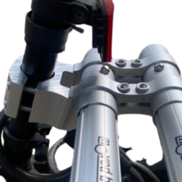 Double-tube clamp mechanism for surfboard bike rack mounted on seat post