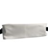 Overhead shot of a compact white waterproof mail handbag, emphasizing its slim profile and secure closure, suitable for keeping items dry while on the move.