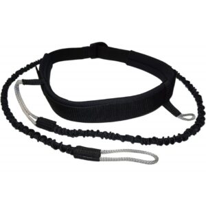 Entirety Foil Leash,featuring a black strap with coiled, braided ropes extending from either end.