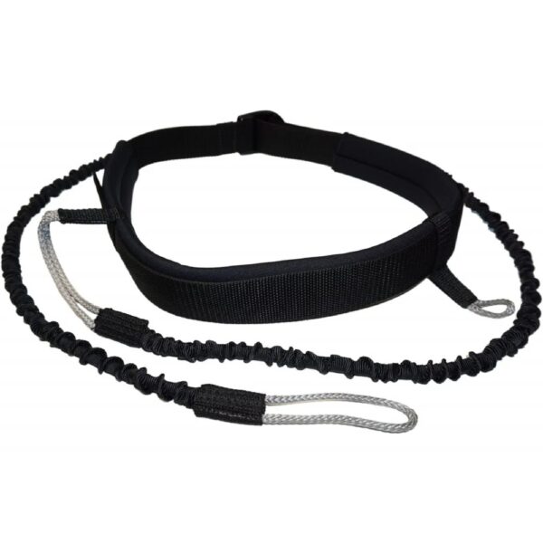 Entirety Foil Leash,featuring a black strap with coiled, braided ropes extending from either end.