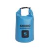 A light blue waterproof dry bag, featuring a simple and stylish design with a visible capacity indication.
