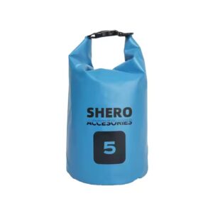 A light blue waterproof dry bag, featuring a simple and stylish design with a visible capacity indication.