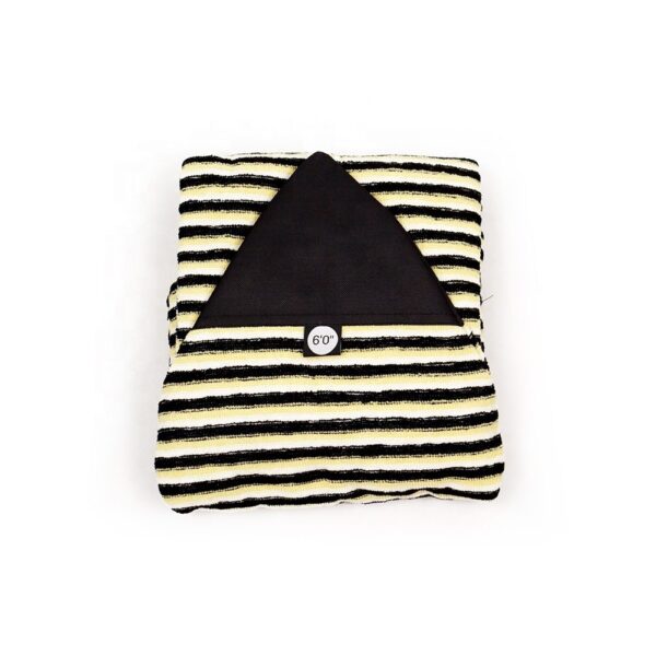 Vibrant Yellow Striped Surfboard Sock – Bold High-Vis Design for Easy Beach Spotting