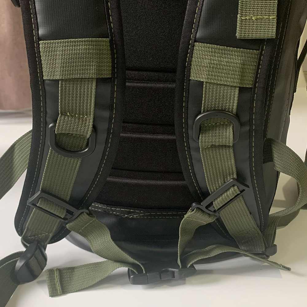 "Reinforced heavy-duty backpack straps – tear-resistant stitching & custom logo placement shown
