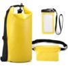 large dry bag, a waterproof phone pouch, and a small waterproof waist bag, suitable for water - related outdoor activities like swimming, rafting to keep items dry.