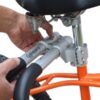 Double-tube clamp mechanism for surfboard bike rack mounted on seat post