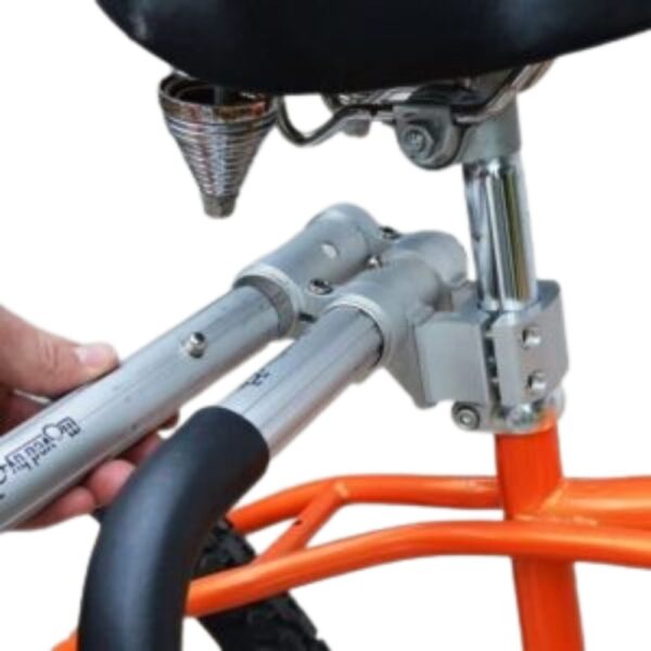 Double-tube clamp mechanism for surfboard bike rack mounted on seat post