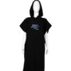 Premium black hooded surf poncho with Artic Vibe embroidery, perfect for post-surf use.