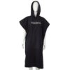 Black surf poncho featuring YOONIQ embroidered logo, ideal for brand customization.