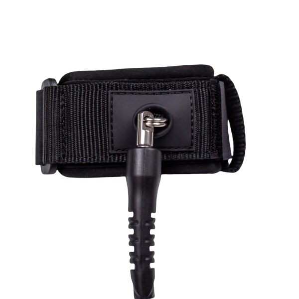Injection-molded bodyboard leash plug with string loop detail