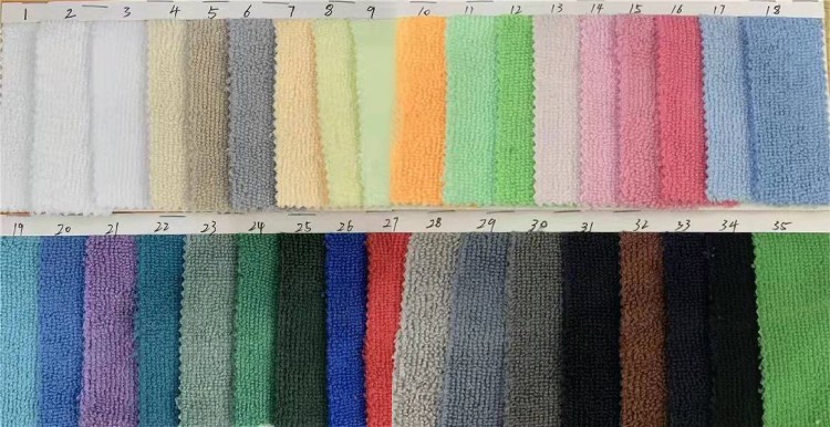 Color options for microfiber surf ponchos in 35 vibrant shades