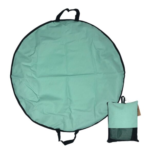 Round waterproof surf changing mat with storage pouch