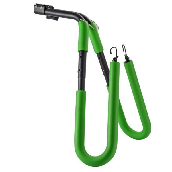 Shortboard Bike Rack with Green Protective Foam and Quick Hooks