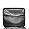 Interior of the bag's lid, highlighting the mesh pocket with a pattern on the silver - lined material.