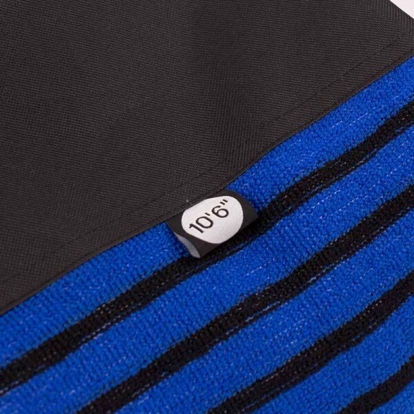 The image shows a close - up of a surfboard cover with a size label indicating "10'6"" attached to it.