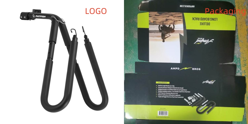 bike-surfboard-rack-custom-service for logo and packaging